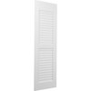 Ekena Millwork 15"W x 76"H Americraft Two Equal Louver Exterior Real Wood Shutters, White RW101LV15X76WHH